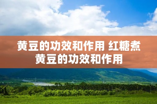 黄豆的功效和作用 红糖煮黄豆的功效和作用