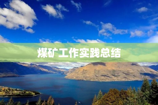 煤矿工作实践总结