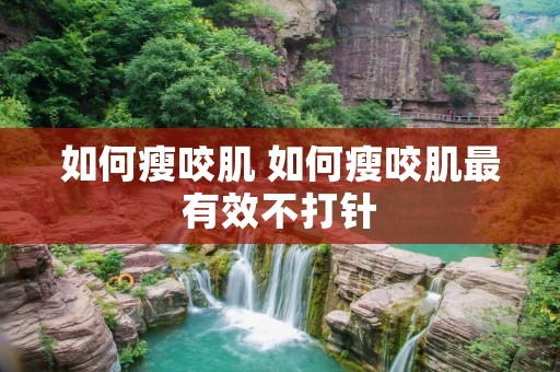 如何瘦咬肌 如何瘦咬肌最有效不打针