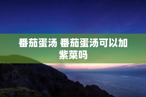 番茄蛋汤 番茄蛋汤可以加紫菜吗