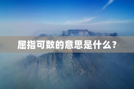 屈指可数的意思是什么?