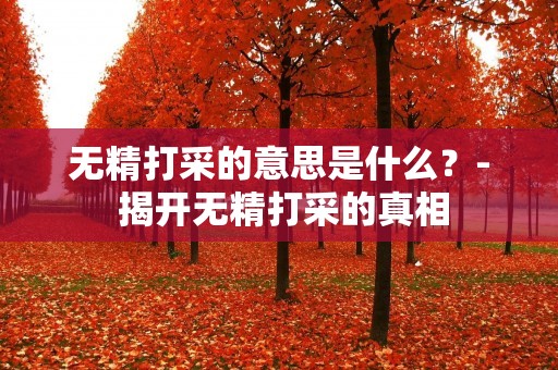 无精打采的意思是什么?- 揭开无精打采的真相