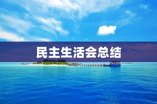 民主生活会总结：凝聚共识，推动发展