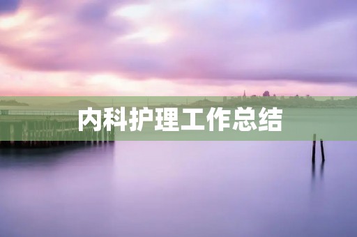 内科护理工作总结