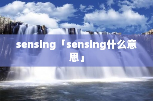 sensing「sensing什么意思」