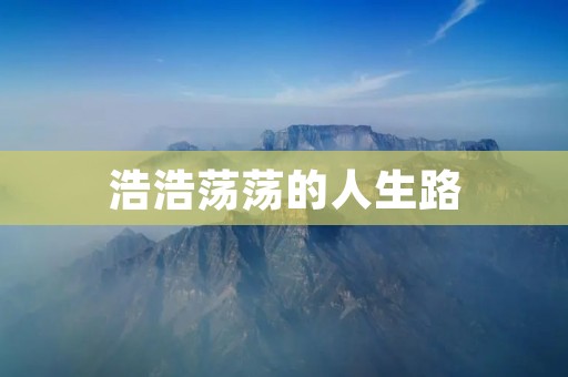 浩浩荡荡的人生路