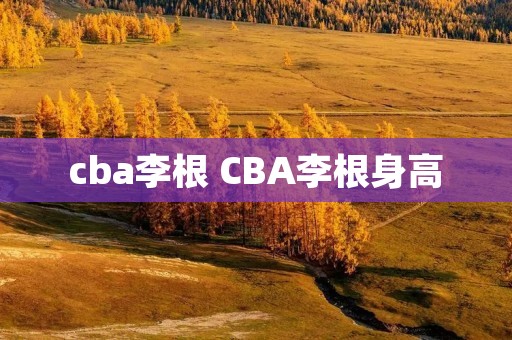 cba李根 CBA李根身高