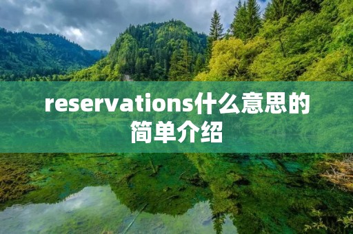 reservations什么意思的简单介绍