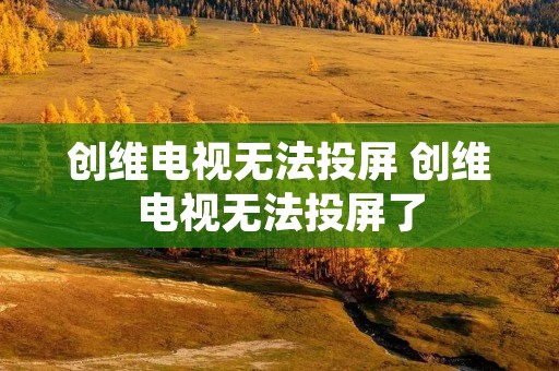 创维电视无法投屏 创维电视无法投屏了