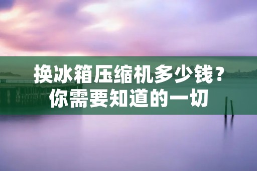 换冰箱压缩机多少钱?你需要知道的一切 换冰箱压缩机多少钱?你需要知道的一切
