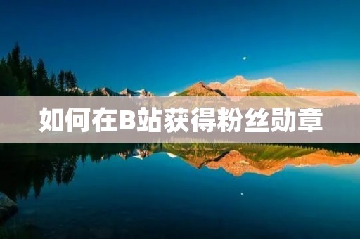 如何在B站获得粉丝勋章