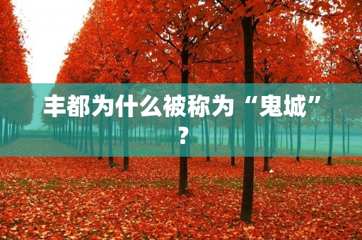 丰都为什么被称为“鬼城”? 丰都为什么被称为“鬼城”?