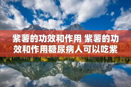 紫薯的功效和作用 紫薯的功效和作用糖尿病人可以吃紫薯吗