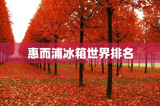 惠而浦冰箱世界排名：以品质和技术闻名全球