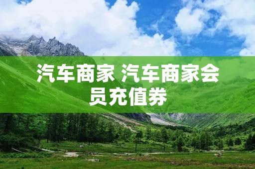 汽车商家 汽车商家会员充值券