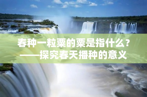 春种一粒粟的粟是指什么?——探究春天播种的意义