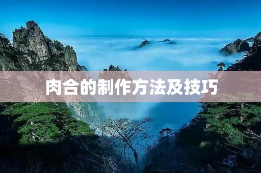肉合的制作方法及技巧