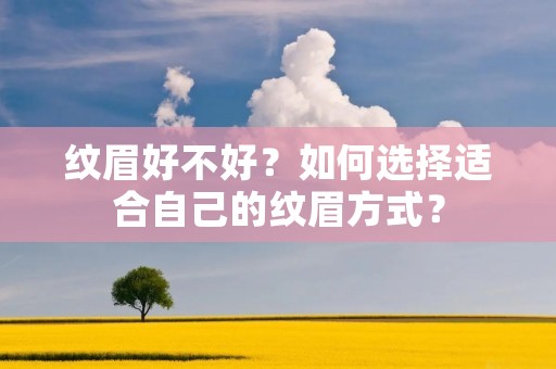 纹眉好不好？如何选择适合自己的纹眉方式？