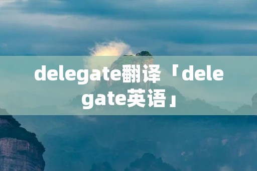 delegate翻译「delegate英语」