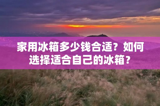 家用冰箱多少钱合适？如何选择适合自己的冰箱？