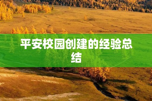 平安校园创建的经验总结