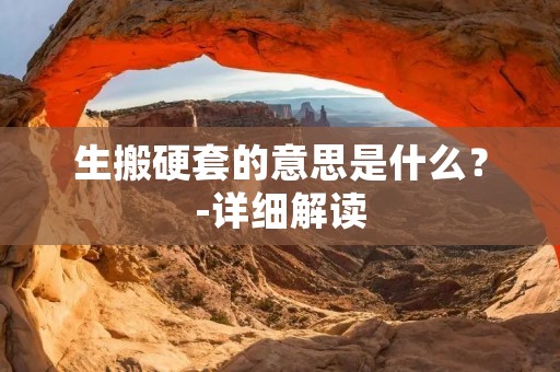生搬硬套的意思是什么?-详细解读