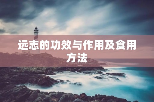 远志的功效与作用及食用方法 远志的功效与作用及食用方法