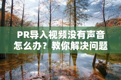 PR导入视频没有声音怎么办？教你解决问题！