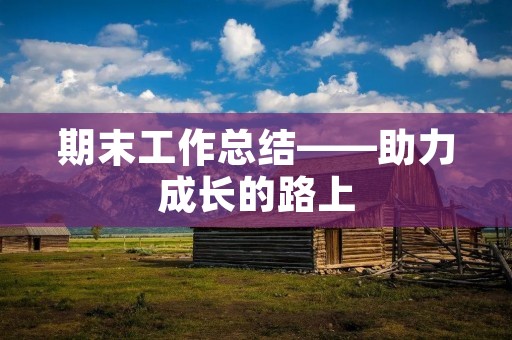 期末工作总结——助力成长的路上