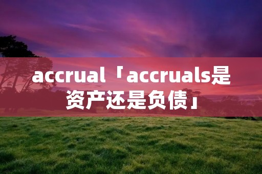 accrual「accruals是资产还是负债」 accrual「accruals是资产还是负债」