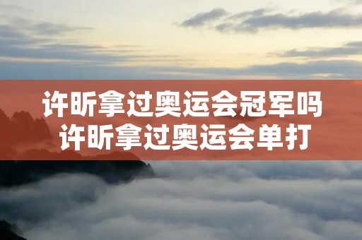 许昕拿过奥运会冠军吗 许昕拿过奥运会单打冠军吗 许昕拿过奥运会冠军吗 许昕拿过奥运会单打冠军吗