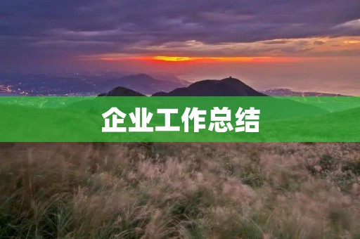 企业工作总结:回顾过去,展望未来