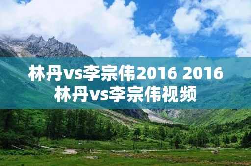 林丹vs李宗伟2016 2016林丹vs李宗伟视频 林丹vs李宗伟2016 2016林丹vs李宗伟视频