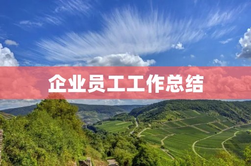 企业员工工作总结:如何写出一份高质量的工作总结