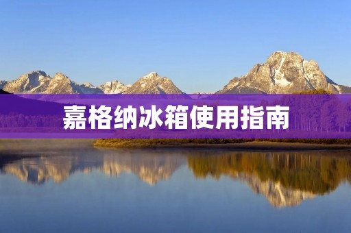 嘉格纳冰箱使用指南:如何正确操作 嘉格纳冰箱使用指南:如何正确操作