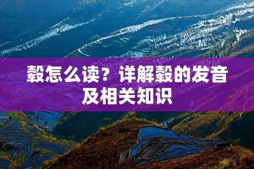毂怎么读?详解毂的发音及相关知识 毂怎么读?详解毂的发音及相关知识