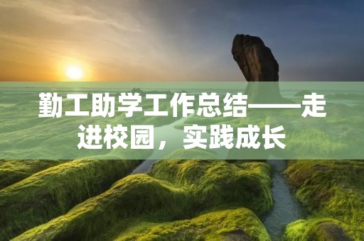 勤工助学工作总结——走进校园，实践成长