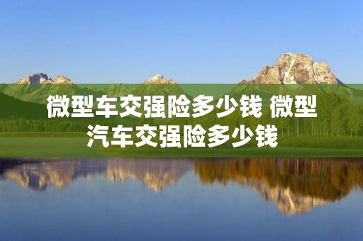 微型车交强险多少钱 微型汽车交强险多少钱