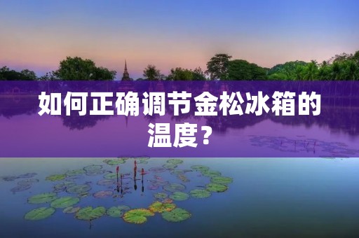 如何正确调节金松冰箱的温度？