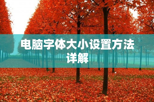 电脑字体大小设置方法详解 电脑字体大小设置方法详解