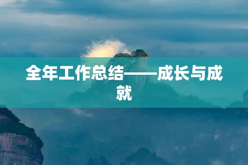 全年工作总结——成长与成就