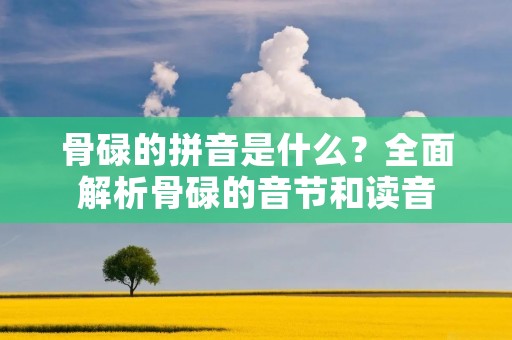 骨碌的拼音是什么?全面解析骨碌的音节和读音