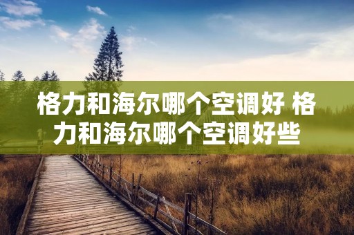 格力和海尔哪个空调好 格力和海尔哪个空调好些