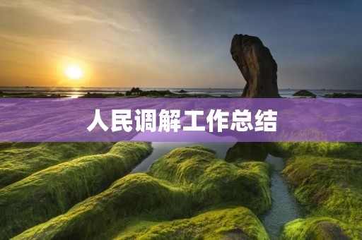 人民调解工作总结:加强制度建设,提高调解质量