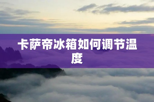 卡萨帝冰箱如何调节温度