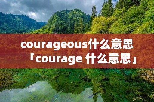 courageous什么意思「courage 什么意思」