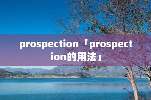 prospection「prospection的用法」 prospection「prospection的用法」
