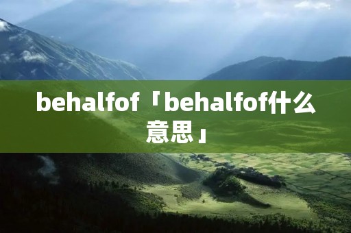 behalfof「behalfof什么意思」