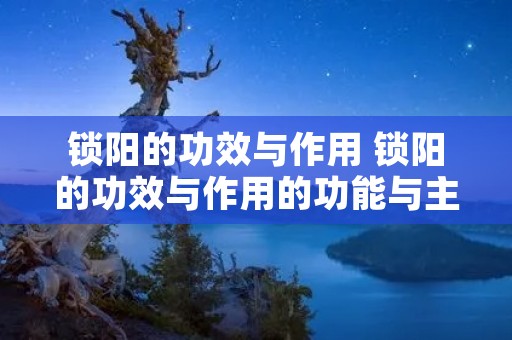锁阳的功效与作用 锁阳的功效与作用的功能与主治