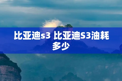 比亚迪s3 比亚迪S3油耗多少